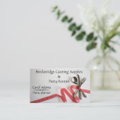 パーティーのプランナーおよびイベントの食料調達の供給 名刺 (スタンド正面)