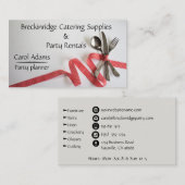 パーティーのプランナーおよびイベントの食料調達の供給 名刺 (正面/裏面)