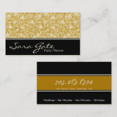 パーティーのプランナーの名刺-上品な金ゴールドのグリッター 名刺 (正面/裏面)