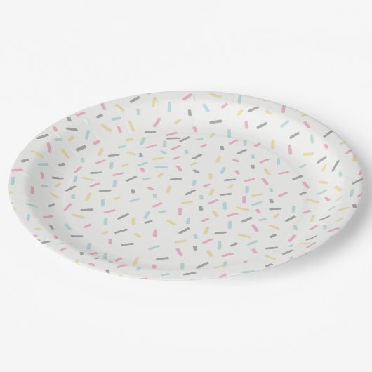 パーティーのプレートを振りかけて下さい(白い) ペーパープレート (アングル)