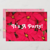 パーティーのポインセチア 招待状 (正面/裏面)