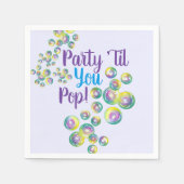 パーティーのポップ・アートの泡吹が虹色に スタンダードカクテルナプキン (正面)