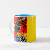 パーティーのマグカップでカラス。 ツートーンマグカップ (正面左)