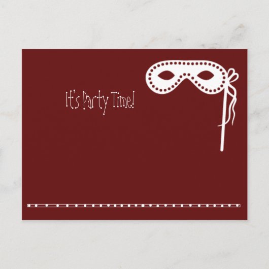 パーティーのマスクの招待 インビテーションポストカード (正面)