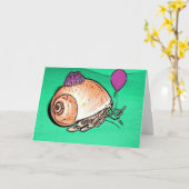 パーティーのヤドカリのデザイン カード (黄色い花)