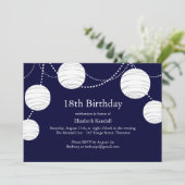 パーティーのランタンの第18誕生日の招待状 招待状 (スタンド正面)