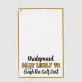 パーティーの主役が輝く！ゴルフ場でのおもしろいバチェロレッテパーティーのためのグリッター ゴルフタオル (正面)