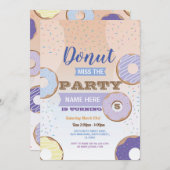 パーティーの主役に！ドーナツの誕生日ケーキ 青いドーナツケーキ 招待状 (正面/裏面)