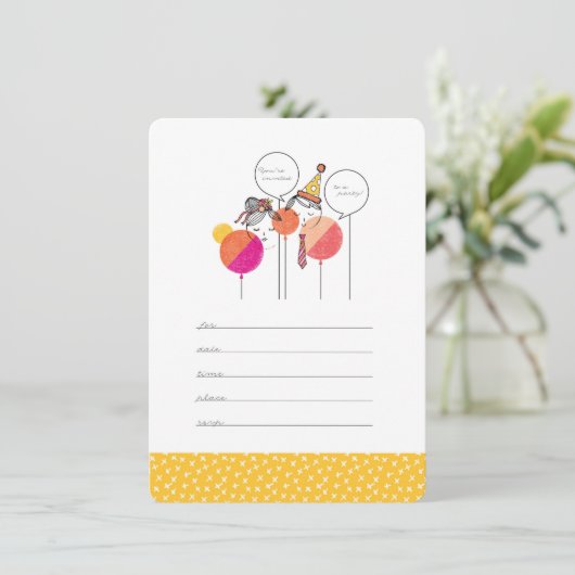 パーティーの人々 4.5"×6.25" 招待状 (スタンド正面)