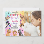 パーティーの仲間たちを集合！わんこだらけの誕生日パーティー 招待状 (正面)