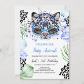 パーティーの仲間たちを集合! 誕生日 動物たち 招待状 (正面)