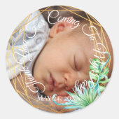 パーティーの写真を飾るベビーフレームに感謝 - サマータイムにぴったりなおしゃれなフレーム ラウンドシール (正面)