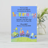 パーティーの列車の第3誕生日の幸せな第3招待状 招待状 (スタンド正面)