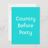 "パーティーの前の国"の愛国心が強いメッセージ インビテーションポストカード (正面/裏面)
