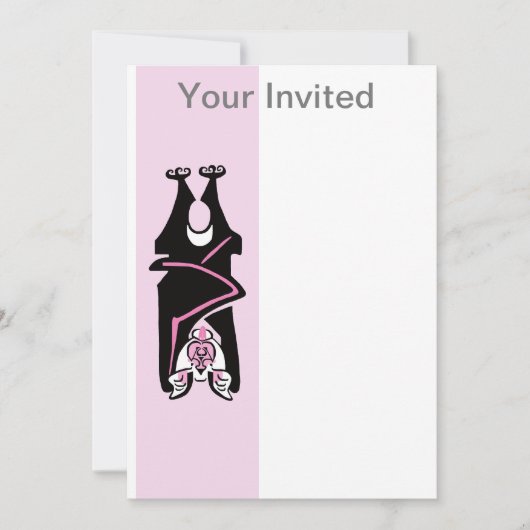 パーティーの動物 - BAT クレイジー - ハロウィン - ワイルドライフ - 招待状 (正面)