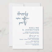 パーティーの夕食後結婚に楽しくネイビーブルー 招待状 (正面)