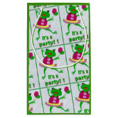 パーティーの大事な行事のための緑カエルのパーティーのギフトバッグ スモールペーパーバッグ (裏面)