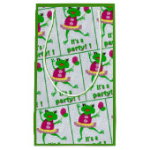 パーティーの大事な行事のための緑カエルのパーティーのギフトバッグ スモールペーパーバッグ (正面)