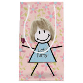 パーティーの女の子に赤ワインを付ける スモールペーパーバッグ (正面)