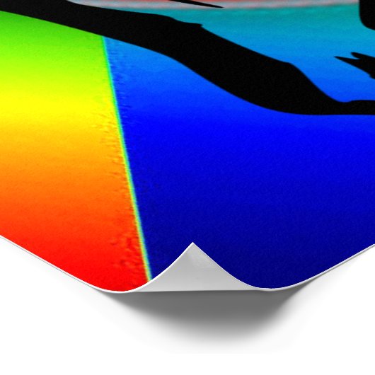 パーティーの女の子の黒いドレスのネオンカラー ポスター (角)