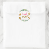 パーティーの好意ラベルサファリジャングルワイルドサンキューガール ラウンドシール (バッグ)