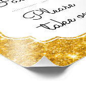 パーティーの好意Sparkleのサインを一つ金ゴールドを取って フォトプリント (角)