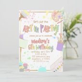 パーティーの子供たちのパーティー招待状の絵アート 招待状 (スタンド正面)