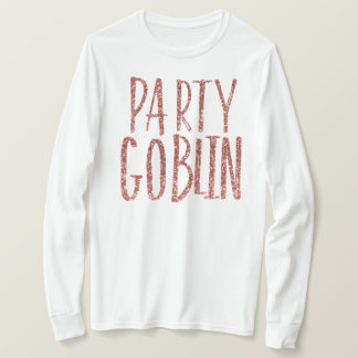 パーティーの小悪魔のばら色の金ゴールドのグリッター Tシャツ