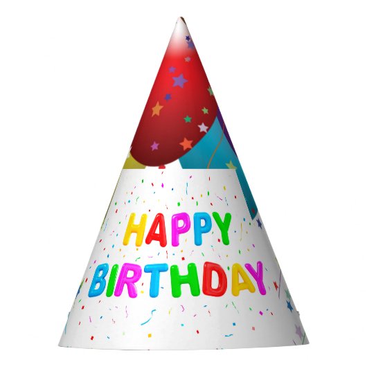 パーティーの帽子か気球および紙吹雪 パーティーハット (正面)