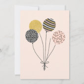 パーティーの帽子と風船でかわいい犬3匹の誕生日 サンキューカード (裏面)