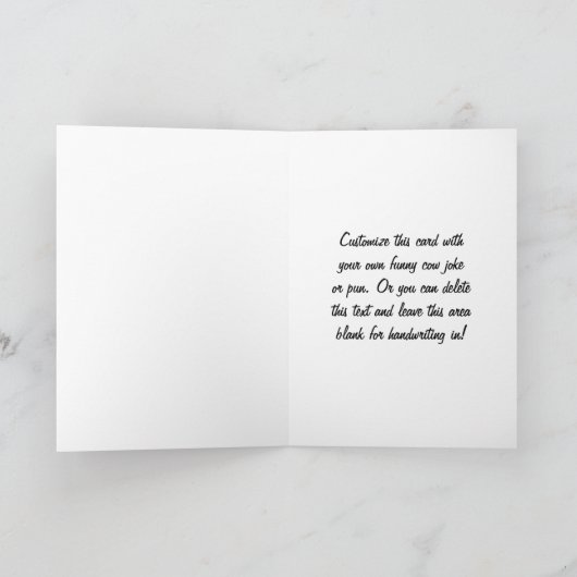 パーティーの帽子のおもしろいな牛は祝いたいと思います カード (内部)