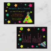 パーティーの帽子のパーティーのプランナーの名刺 名刺 (正面/裏面)