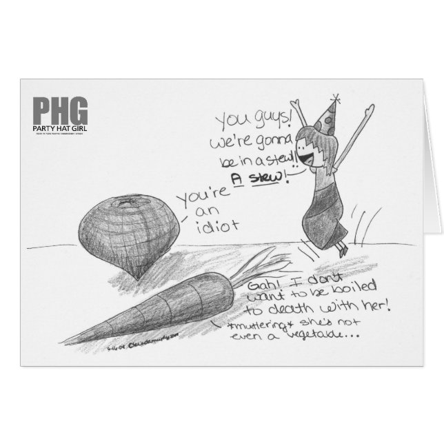 パーティーの帽子の女の子 --私達はシチューにあることを行っていますか。 (正面横)