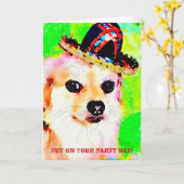 パーティーの帽子の挨拶状 カード (黄色い花)