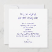 パーティーの帽子をかぶったマウス、マウスの誕生日招待状 招待状 (裏面)