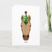 パーティーの帽子をかぶった馬 カード (裏面)