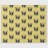 パーティーの帽子を持つタキシード猫 ラッピングペーパー (フラット)