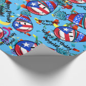パーティーの帽子|の誕生日のプエルトリコの旗 ラッピングペーパー (角)