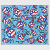 パーティーの帽子|の誕生日のプエルトリコの旗 ラッピングペーパー (フラット)