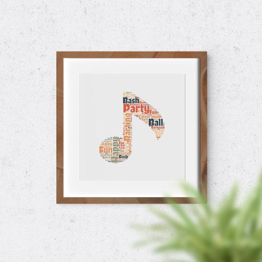 パーティーの形の単語。 ポスター