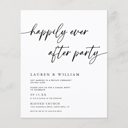 パーティーの後で楽しく予算ミニマル結婚主義 (正面)