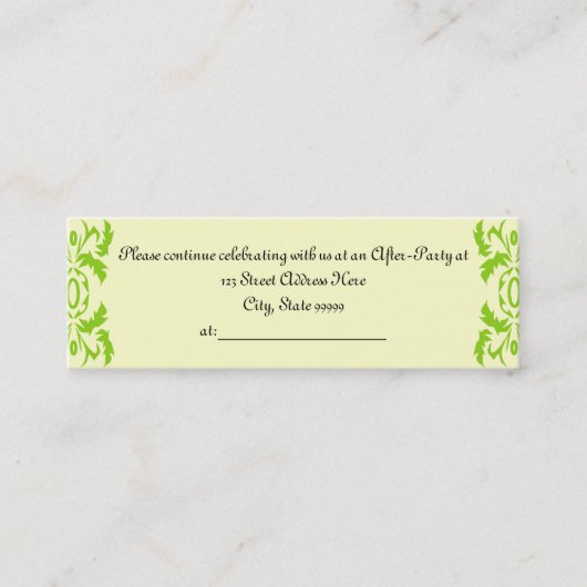 パーティーの招待のプロフィールカードの後の卒業 スキニー名刺 (正面)