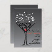 パーティーの招待状のデザイン（カクテルパーティー） 招待状 (正面/裏面)