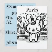 パーティーの招待状の塗り絵 招待状 (正面/裏面)