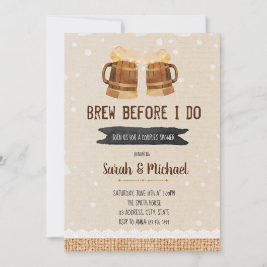 パーティーの招待状を送る前にビール 招待状 (正面)