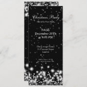 パーティーの招待状 エレガントな冬の輝き ブラック 招待状 (正面/裏面)