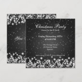 パーティーの招待状 エレガントな輝き オーダーメイド ブラック 招待状 (正面/裏面)