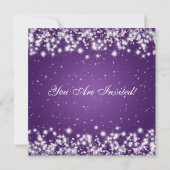 パーティーの招待状 エレガントな輝き カスタム パープル 招待状 (裏面)