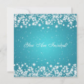 パーティーの招待状 エレガントな輝き カスタム ブルー 招待状 (裏面)