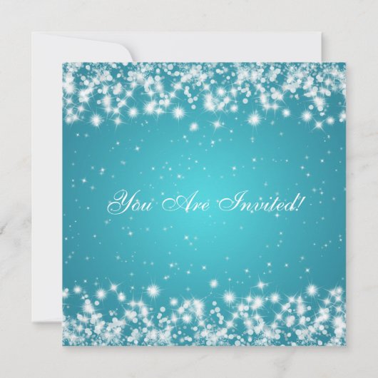 パーティーの招待状 エレガントな輝き カスタム ブルー 招待状 (裏面)